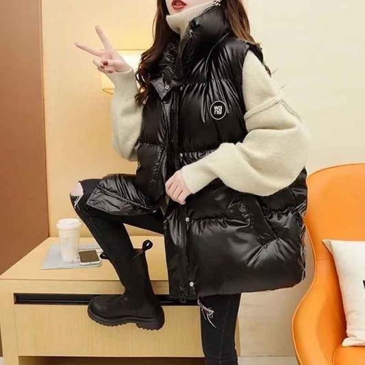 Winter Vest Women's Winter Down Padded Jacket Large Size Short Loose Thick Coat