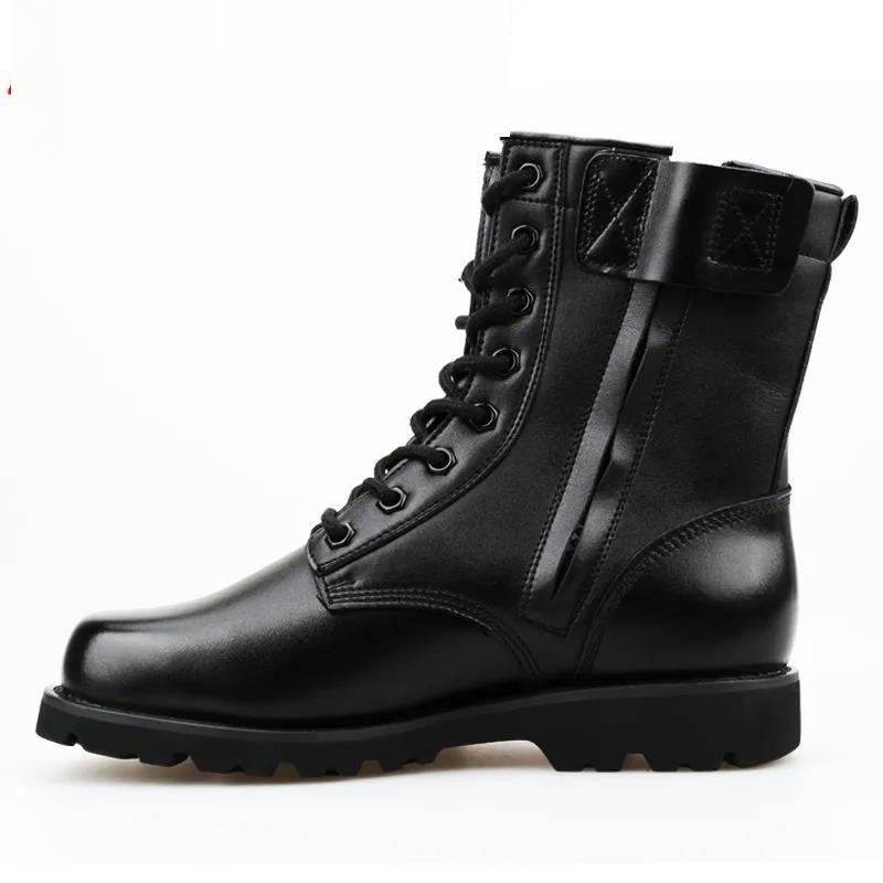Men's Training Boots Combat Boots High-top Leather Wool Boots Outdoor Tooling Boots Single Boots Martin Boots