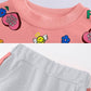 Girls Autumn Dress Pullover Long Sleeve Printed Sweater Sweatpants Set Comfortable Casual Loose Student Two-piece Set