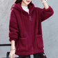 Lamb Velvet Hooded Sweatershirt Women's Fleece Thickening Autumn and Winter Warm Cardigan Jacket Spring Zipper Hooded Jacket