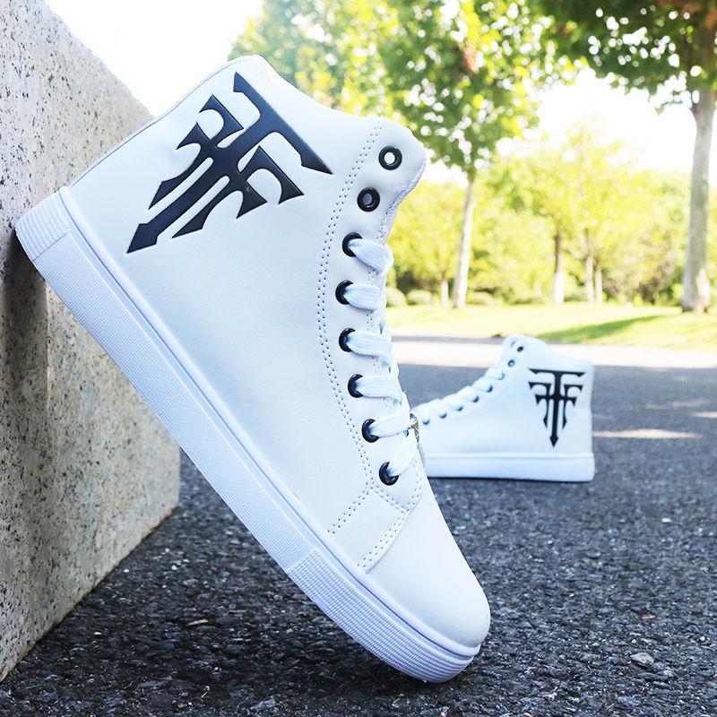 Summer Men's Korean Style High-top Shoes Trendy All-match Height-increasing Shoes Men's High-top Sneakers