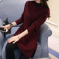 Large Size Half Turtleneck Sweater Loose Knit Bottoming Shirt Mid-length Fashion Casual Dress