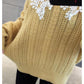 Spring and Autumn Style Outer Wear Lace Doll Collar Sweater Loose Long Sleeve Sweater Women