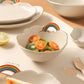 Creative Rainbow Bowl Plate Tableware Soup Bowl Rice Bowl Household Fruit Salad Bowl Ceramic Dinner Bowl Plate