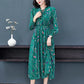 Spring Chiffon Floral Skirt Dress Women's Long-sleeved Large Size Long Slim Fit Bottoming Skirt Fabric Light and Breathable