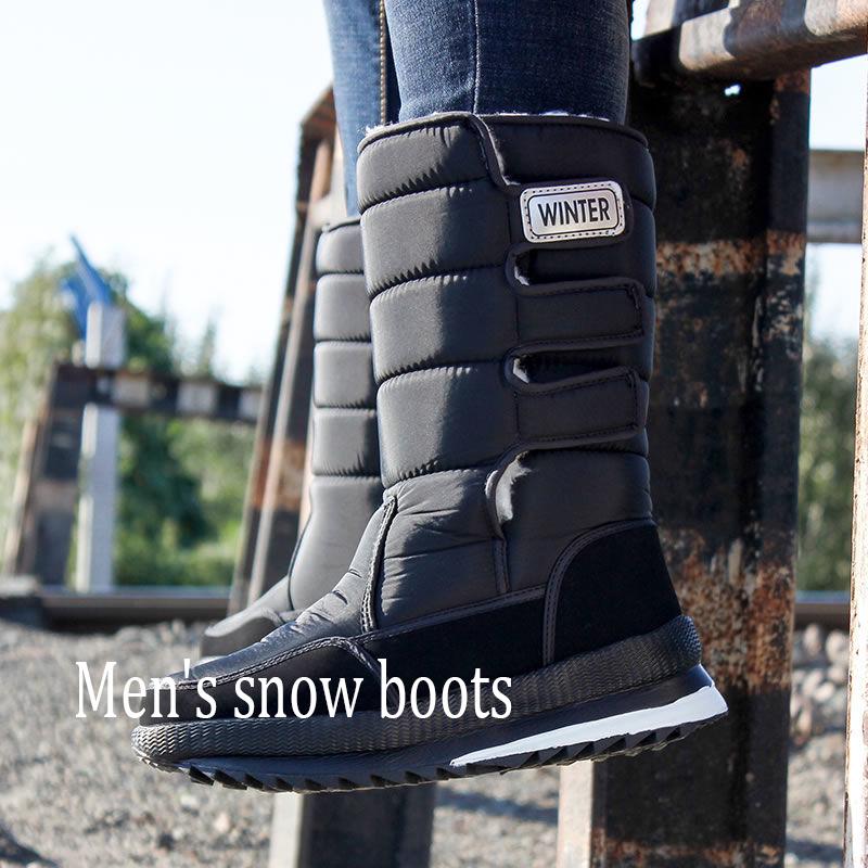 Men Women Boots Platform Snow Boots for Men Thick Plush Waterproof Slip-resistant Shoes Size 36-47