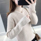 Winter Ladies High-neck Warm Sweater Pullover Slim-fit Warm Long-sleeved Knitted Sweater