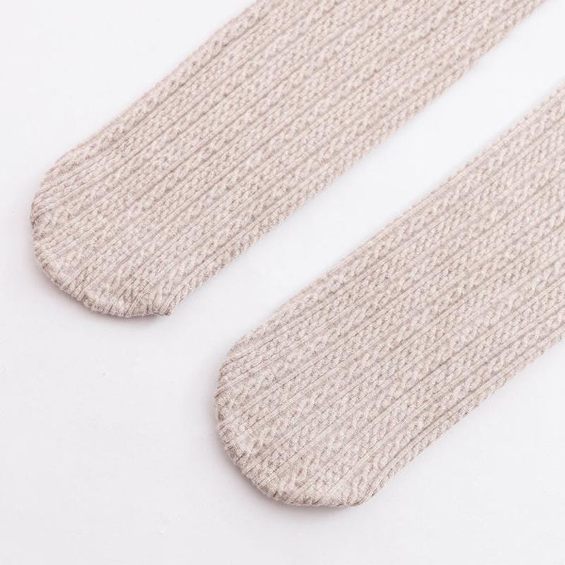 Knitted Twist Leggings Women's Spring and Autumn Thin Pantyhose White Gray Coffee Color Stepping Pants Nine-point Bottoming Socks Stretch Pants