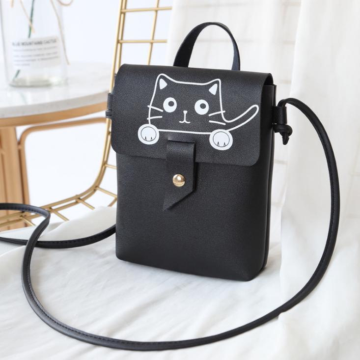 Handset Bag Girl Printing Mini-Bag Korean Edition One Shoulder Slant Bag Girl Lovable Change Wallet