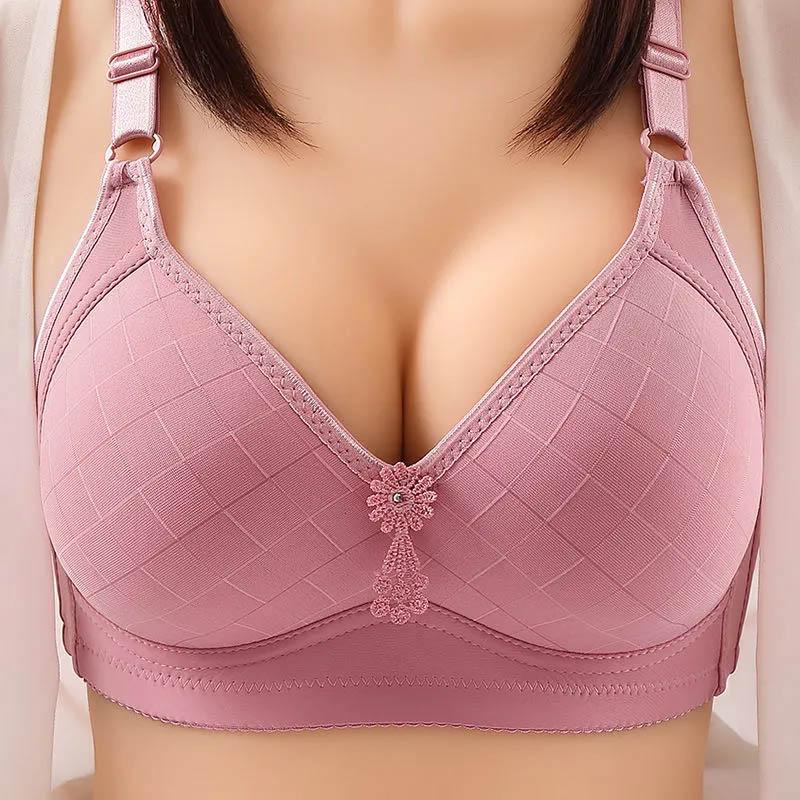 Thin Bra No Steel Ring Sexy Comfortable No Trace Adjustable Push Up Underwear Large Size Breathable Lightweight Ladies Bra
