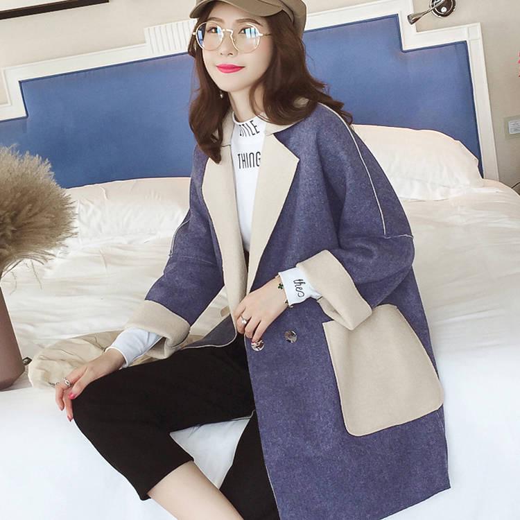 Woolen Coat for Women Winter Slim  Women Woolen Jacket 2019 Casual Solid Color Long Sleeve Overcoats