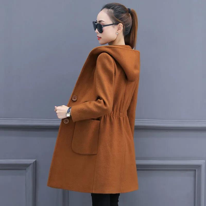 V-neck Slim Wool Jacket Women Casual Long Windbreaker Soft Comfortable Coat Boutique Parka Spring