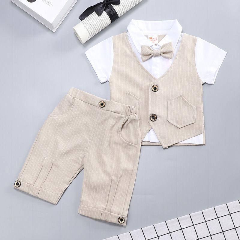 Boys' Suits Spring and Summer Boys Children Gentlemen Handsome Baby's First Birthday Dress Baby Summer Clothes