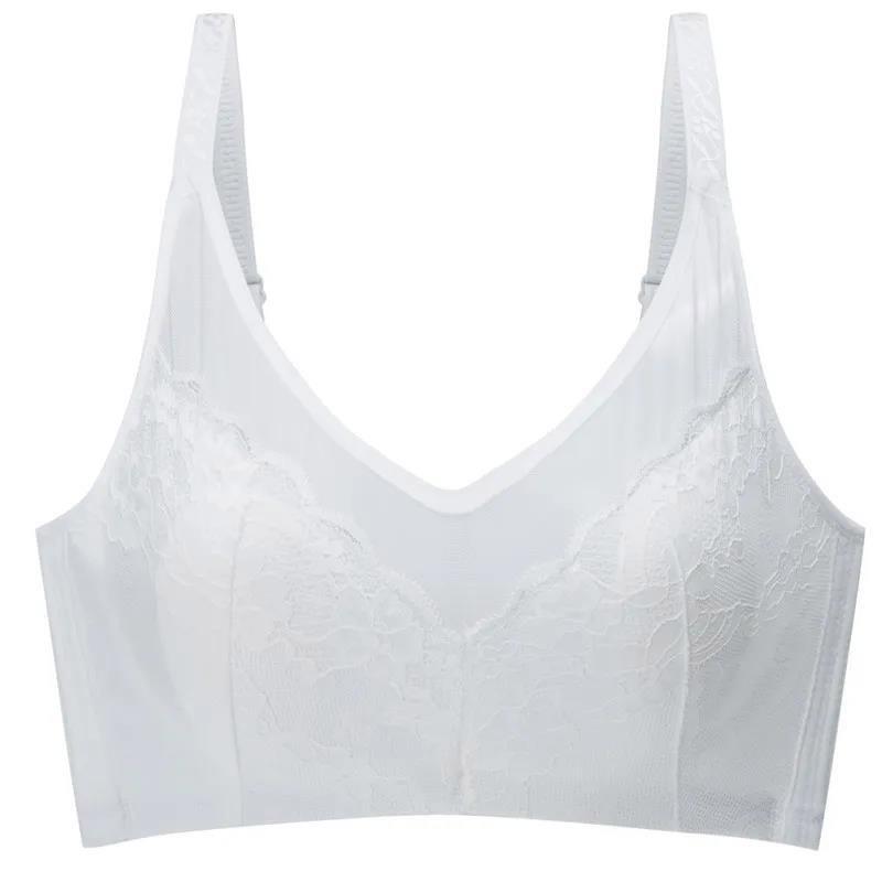 Summer Ultra-thin Sexy Lace No Steel Ring No Sponge Gathering Anti-sagging Breathable Skin-friendly Women's Underwear Bra