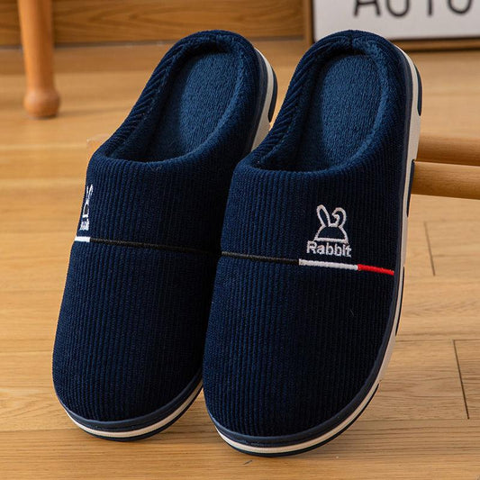 Cotton Slippers Men's Winter Home Indoor Warm Non-slip Thick Bottom Suede Cotton Shoes