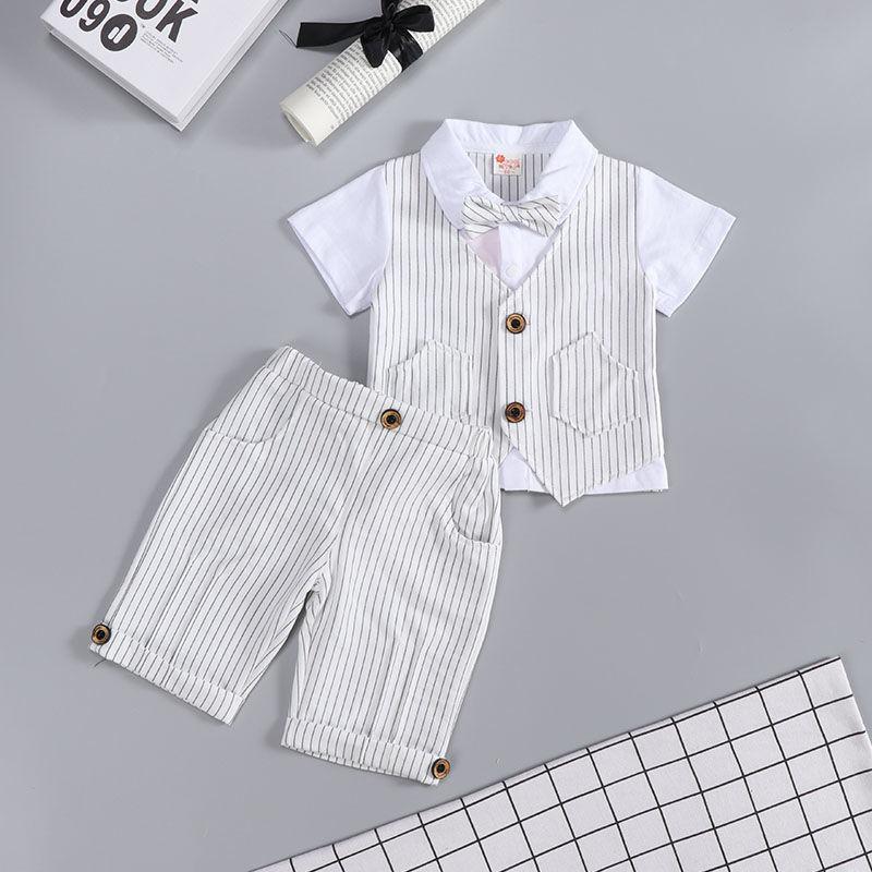 Boys' Suits Spring and Summer Boys Children Gentlemen Handsome Baby's First Birthday Dress Baby Summer Clothes