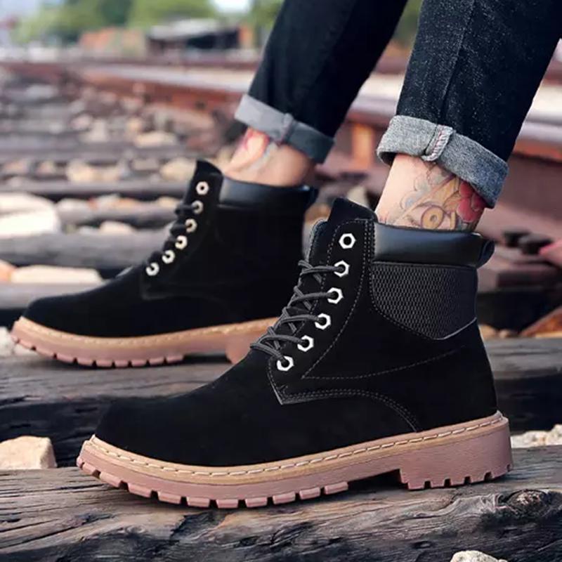 Boots Men's Martin Genuine Leather Shoes Motorcycle Men Ankle Boot Autumn Men Winter Warm Shoes