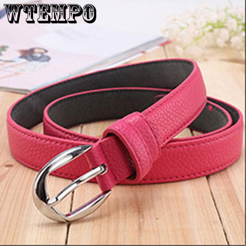 Belt female cowhide casual pin buckle belt female thin 2.5cm wide wild jeans belt