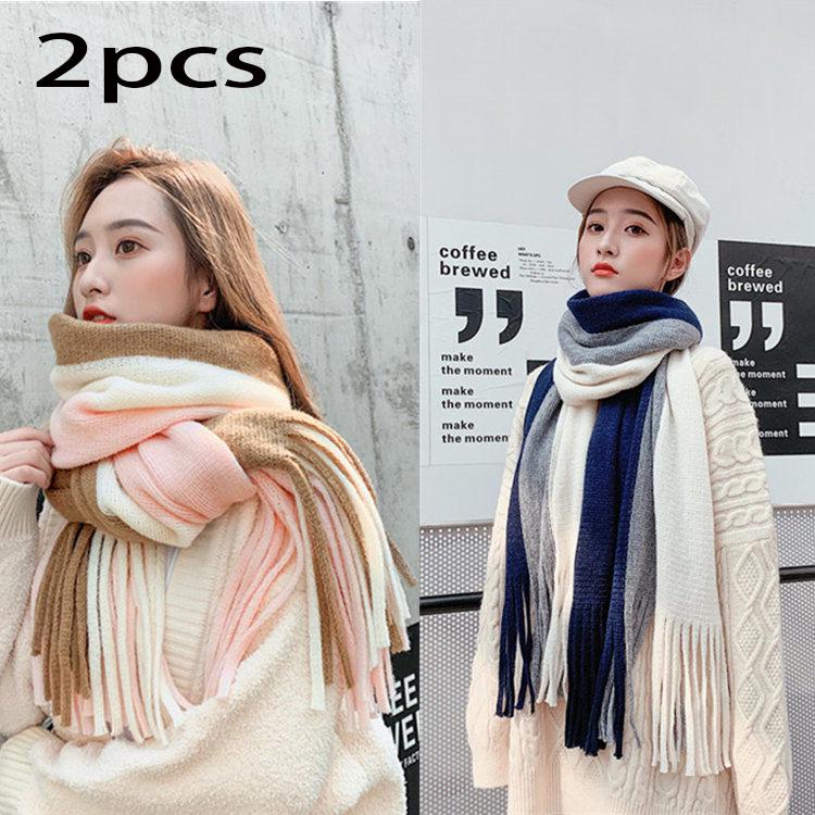 Christmas gift Woman 2pcs Wild Shawl scarf Long section scarf Birthday present Winter warm scarf