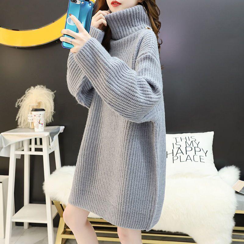 Autumn and Winter Loose Turtleneck Sweater Pullover Ins Style Casual Top Thickened Mid-length Women's Top