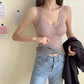 Sexy Winter Clothing Thermal Vest with Pad Women Velvet Warm Thermal Underwear Sleeveless Slim Seamless V Neck Lace Undershirt