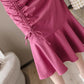 Women's Bow Knot Pleated Fishtail Skirt Irregular Solid Color All Match Professional Office Short Skirt