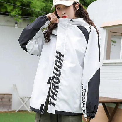 Women Waterproof Jacket Spring Boutique Hooded Windbreaker Soft and Comfortable Top Casual Loose Coat