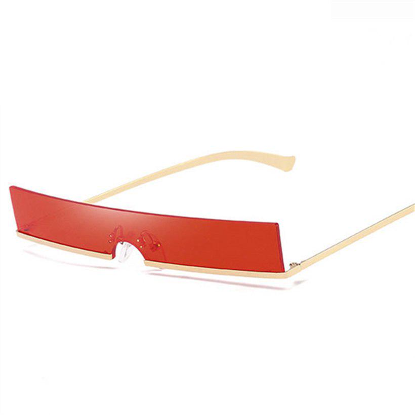 Small Rectangle Sunglasses Women Fashion Metal Frame Designer 90s Sun Glasses Ladies Retro Red Yello