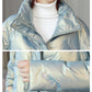 Glossy Down Padded Jacket Women's Winter Short Loose A-line Cotton-padded Jacket Bread Coat Jacket Winter Thick Warmth Shiny Jacket