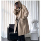Spring Waterproof Jacket Men Hooded Windbreaker Solid Color Trend Coat Casual Loose Comfortable Parka Long