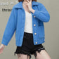 Woman Winter One Button Jacket Coat Pocket Wool Blend Cape Keep Warm Outwear Tops