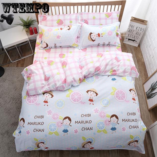 New  Home Cartoon Fox 3/4pcs Bedding Sets Children's Beddingset Bed Linen Duvet Cover Bed Sheet