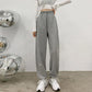 Autumn and Winter Plus Velvet Thick Sports Pants Women's Loose and Thin Wide-leg Straight Pants Gray Leggings Outer Wear Casual Sweatpants
