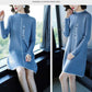 Thicken Turtleneck Sweater Dress Women's Fall/Winter Large Size Loose Letter Printed Pullover Sweater Knit Dress