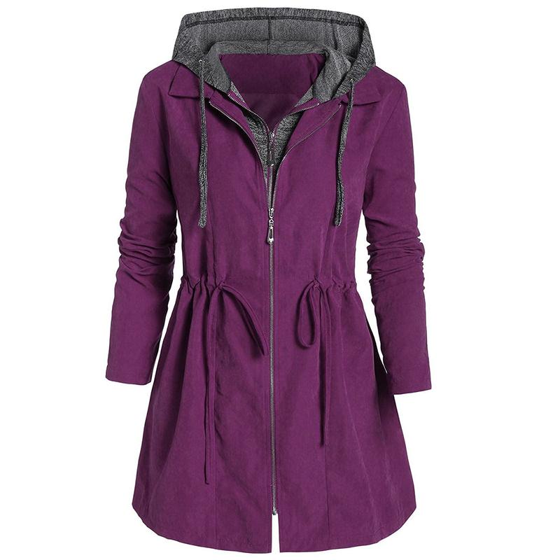 Winter Jackets Hooded Parkas Coat Solid Casual Plus Size Women Warm Jacket