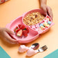 Baby Plate Baby Food Supplement Tools Full Set of Children's Plates Divided Dining Tableware Set All Silicone with Suction Cup