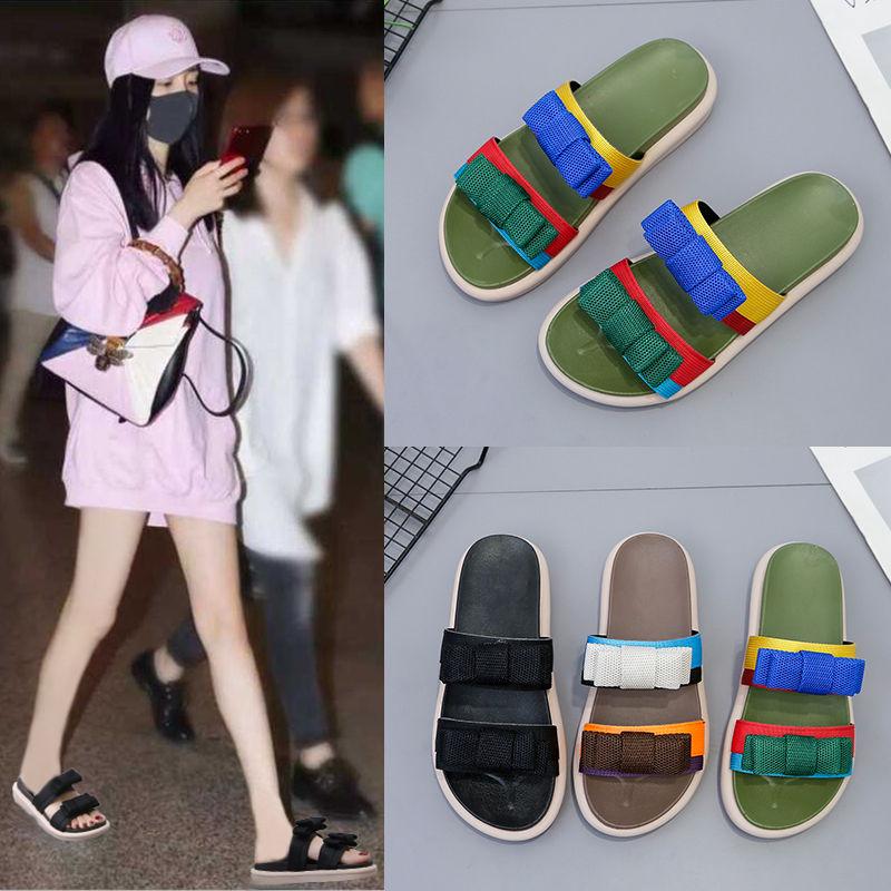 Slippers Women Wear Summer Korean Flat Bottom Net Red Beach Shoes Thick Bottom Sports Sandals and Slippers Ins Tide