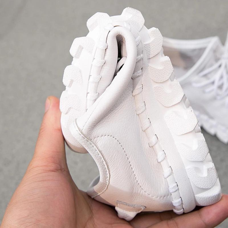 Cowhide Women's Shoes Spring and Autumn Sports Casual Shoes Leather Comfortable Flat Bottom Mother Shoes Soft Bottom All-match Four Seasons Shoes