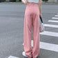 High Waist Leaps Jeans Female Loose Thin Four-color Straight Mop Pants