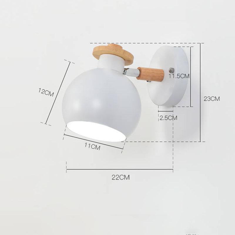 Wooden wall lamp bedside wall lamp wall sconce modern steering head wall light for bedroom