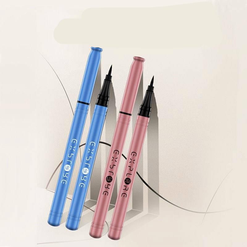 Waterproof Silky Eyeliner Liquid Eyeliner Soft Tip Pen Black Beginner Big Eyes Set Makeup Lasting