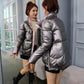 Women's Winter Parka Jacket Women's Brand Winter Coat Down Jacket Female Solid Color Shiny Wadded Jacket
