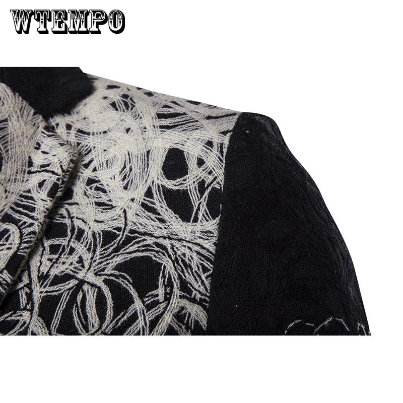 Male Jacket Suit Painting Blazers Lapel Single Row One Button Business Casual Suit