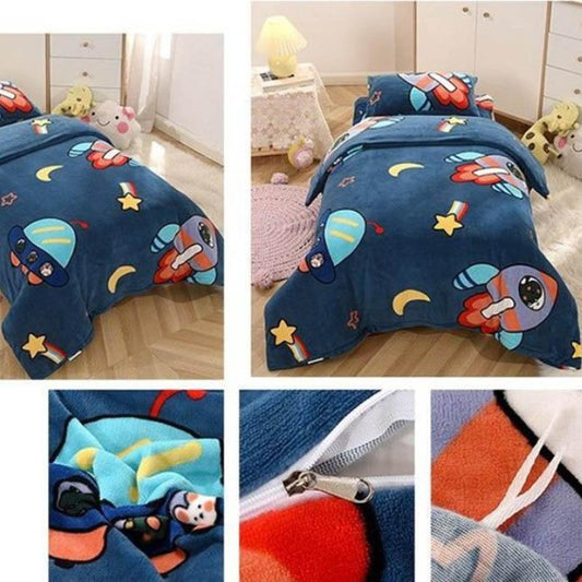 Children's Milk Quilt Cover 120*150cm Kindergarten Three-piece Baby Quilt Thickened Skin-friendly