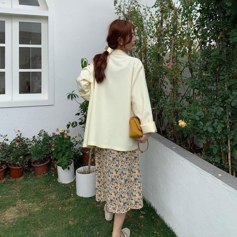 Casual Mid-length Loose Thin Blazer Women All-match Chiffon Suit Jacket Ladies Loose Casual Jacket Temperament Blazer