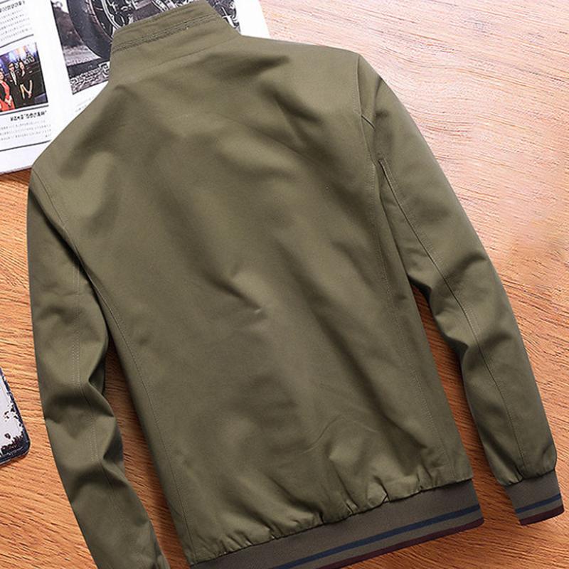 Pure Cotton Men's Jacket Autumn Stand Collar Thick Tooling Cotton Jacket Men Plus Velvet Slim Men's Trend