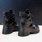 Women's Platform Sandals Hollow Breathable Boots Summer Wedge Heel Mesh Fish Mouth Shoes