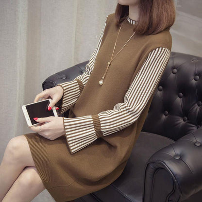 Women Fashion Solid Casual Knitted Sweater Female O-Neck Pullover Ladies Elegant Loose Sweater