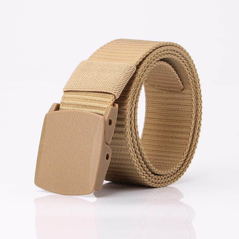 Nylon Belt Student Military Training Pants with Breathable Plastic Buckle Decorative Belt