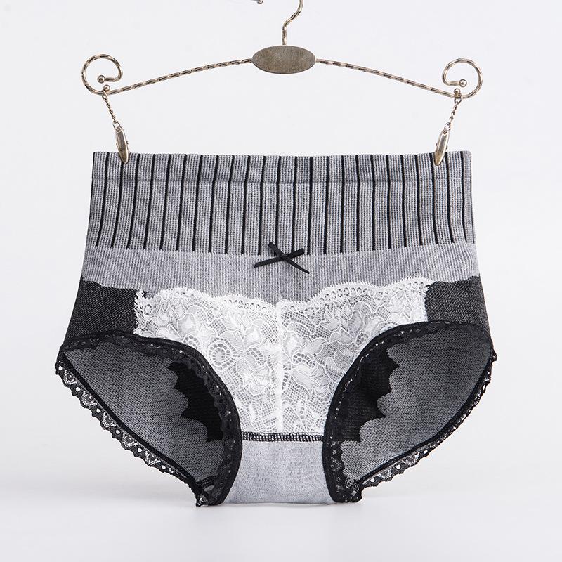 5Pcs/Set Women's Breathable Skin-friendly Lace Panties Soft Seamless Underpants Elastic High-waist Comfortable Cotton Crotch Briefs